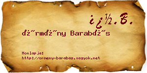 Örmény Barabás névjegykártya